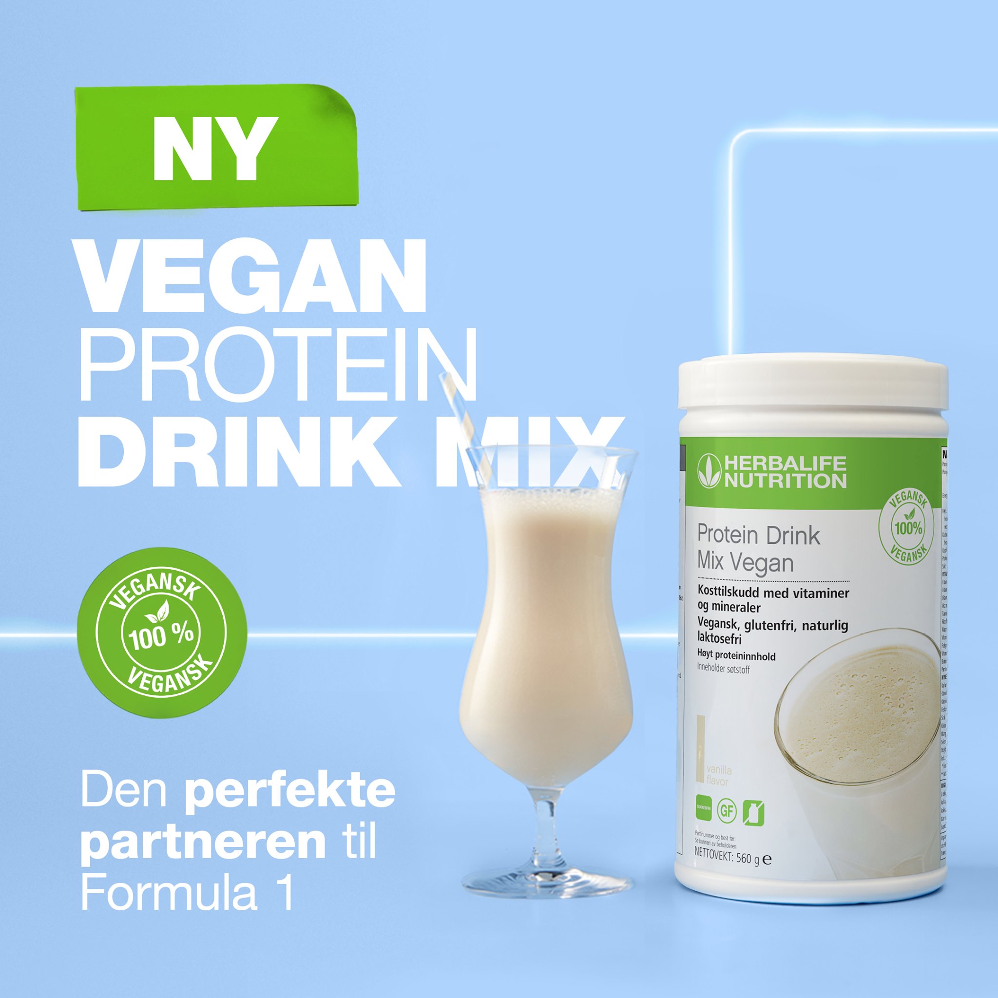 Herbalife Protein Drink Mix Vegan Vanilje